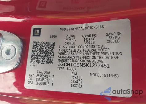 2019 Chevrolet Colorado Lt from USA, damaged, VIN 1GCHTCEN5K1277451